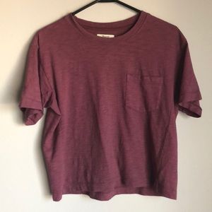 Garment dyed cropped pocket tee